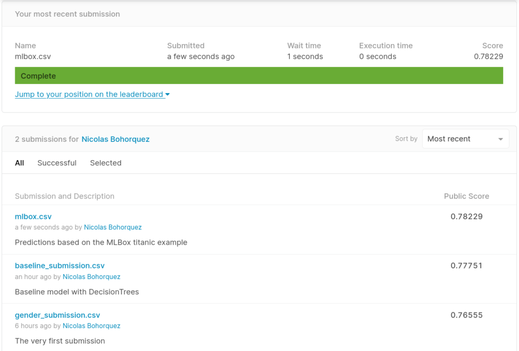 AutoML Results Submission