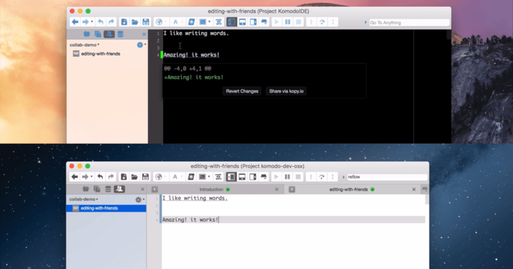 Team Editing: Komodo Collaboration Tool