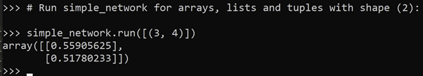 array defined by the random values of the weights