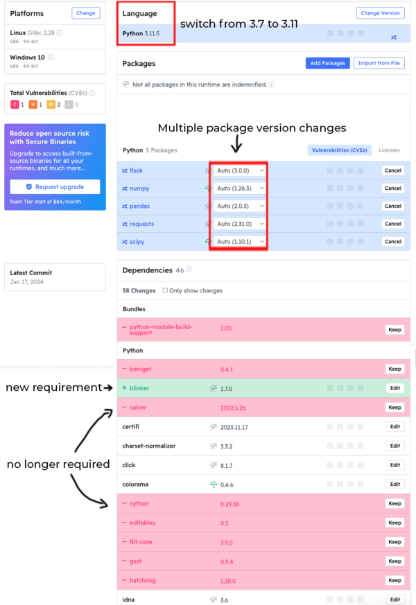 Upgrade Comparison